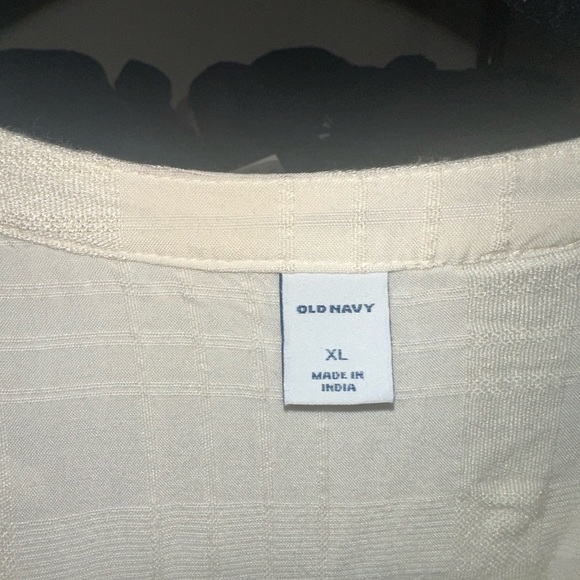 XL Old Navy Cream Long Sleeve Blouse w tassels - Picture 2 of 5